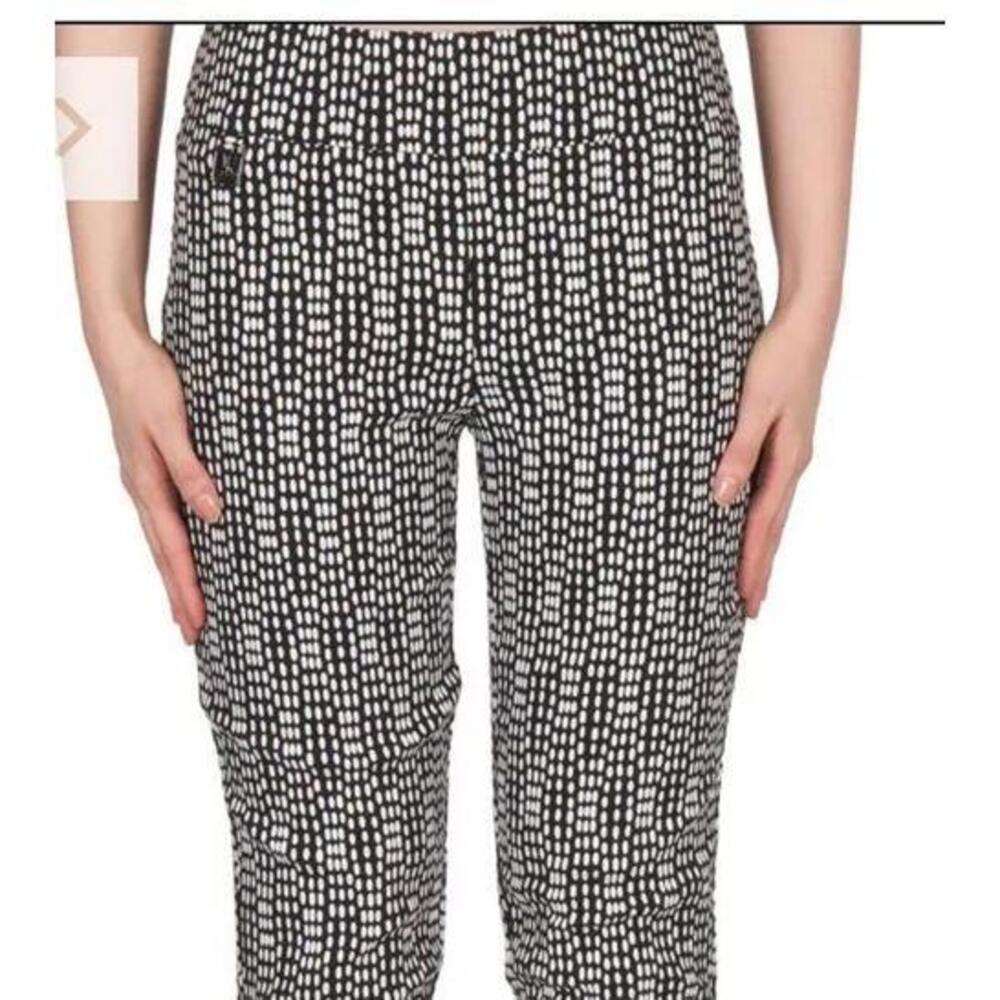 Joseph Ribkoff Stylish Black and White Printed Pants, Size 4